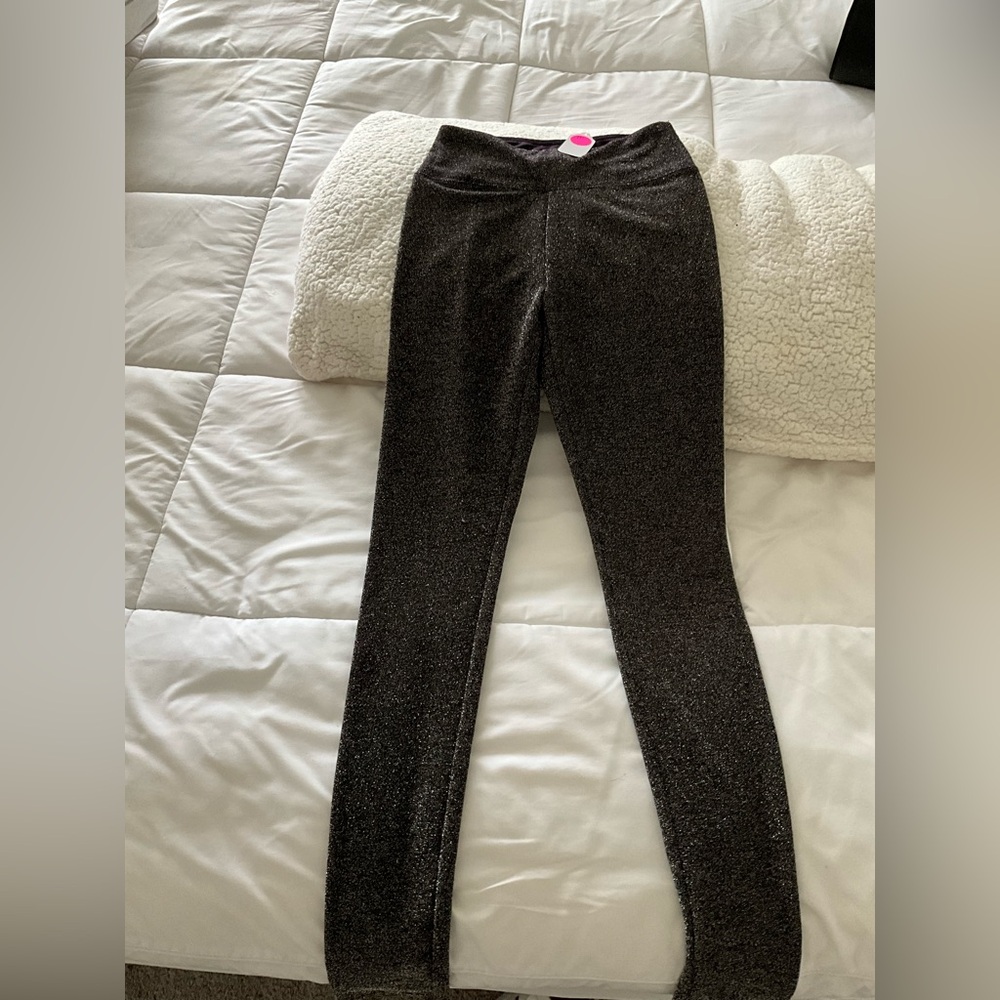 XS Women’s Sparkly black metallic leggings